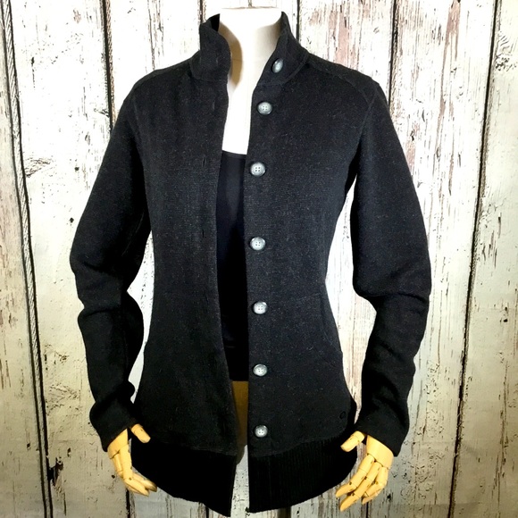 Mountain Hardwear Jackets & Blazers - Mountain Hardwear Sarafin Button Front Sweater Wool Blend Cardigan Size XS EUC